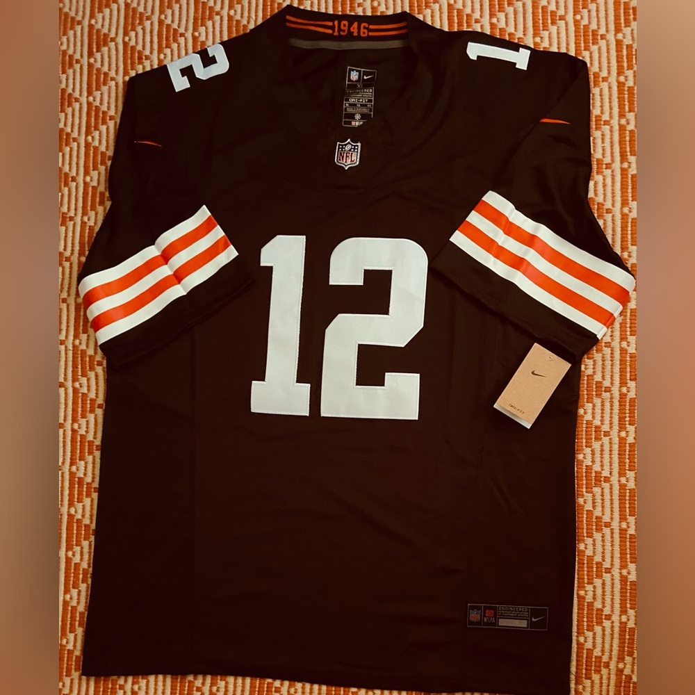 Cleveland Browns #12 Shedeur Sanders Brown Jersey Sz:XLarge